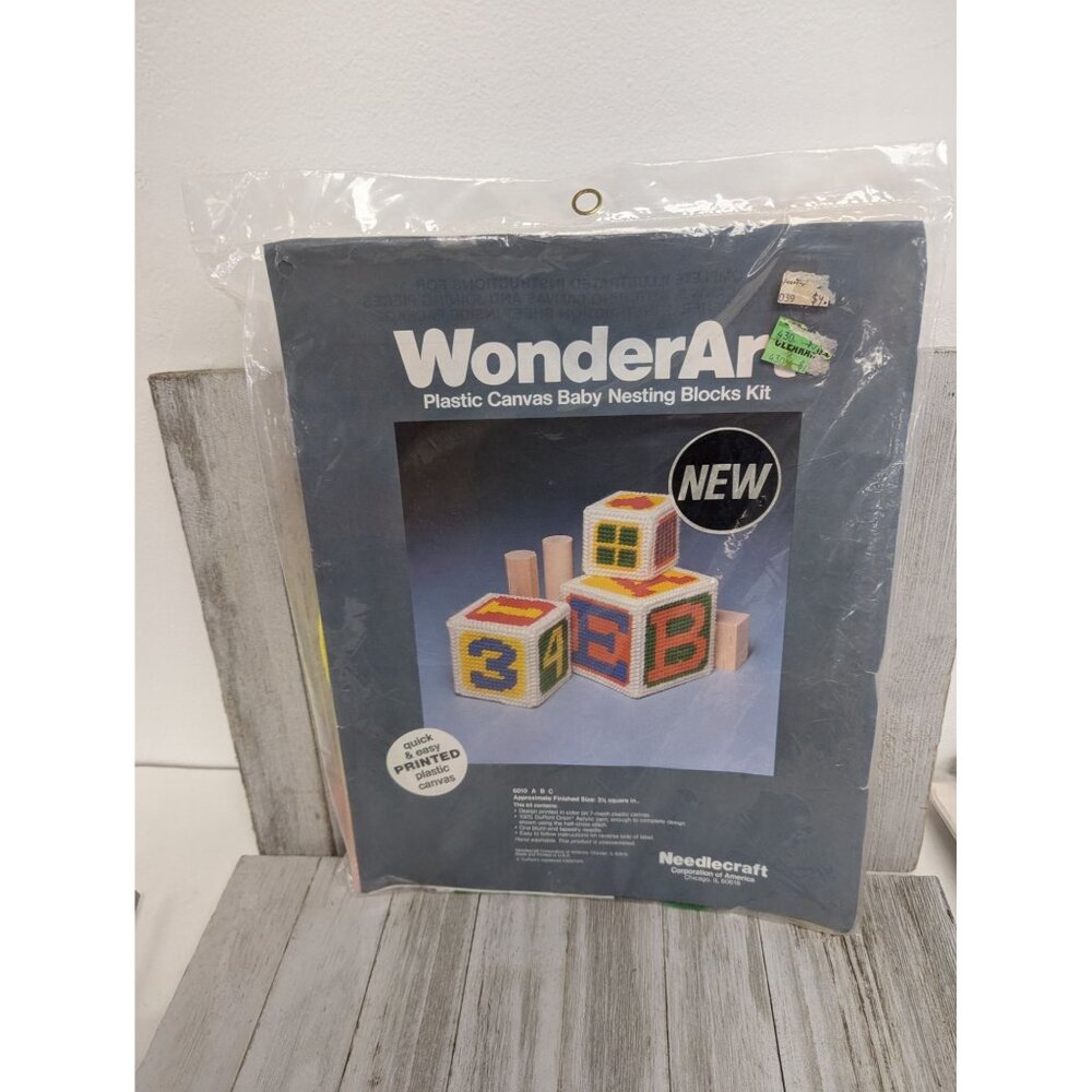 WonderArt Plastic Canvas Baby Nesting Blocks Kit Needlecraft Unassembled 3.5" Bl